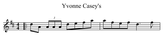 Yvonne Casey's - staff notation