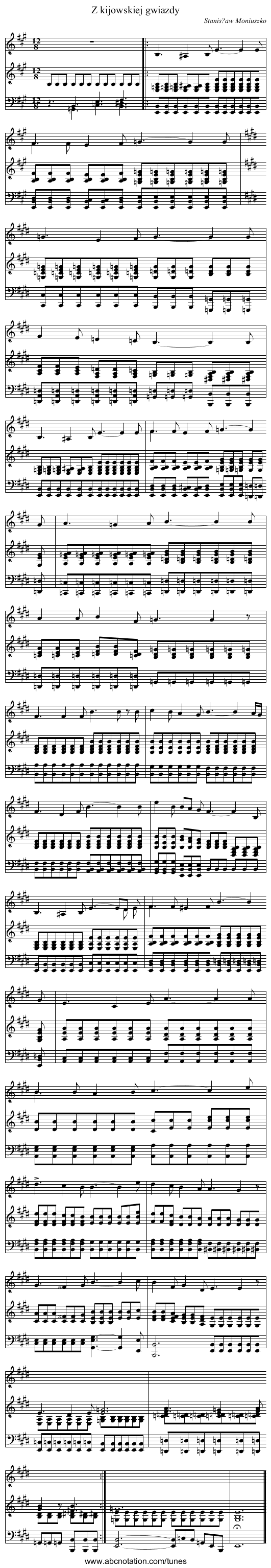 Z kijowskiej gwiazdy - staff notation
