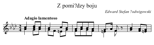 Z pomi?dzy boju - staff notation