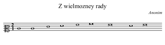 Z wielmozney rady - staff notation