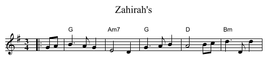 Zahirah's - staff notation