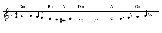 Zante - staff notation