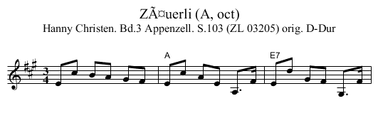 ZÃ¤uerli (A, oct) - staff notation