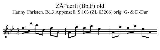 ZÃ¤uerli (Bb,F) old - staff notation