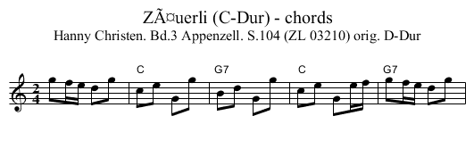 ZÃ¤uerli (C-Dur) - chords - staff notation