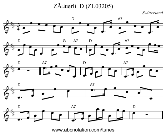 ZÃ¤uerli  D (ZL03205) - staff notation