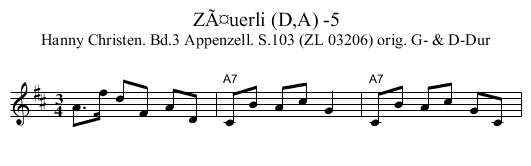ZÃ¤uerli (D,A) -5 - staff notation