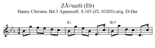 ZÃ¤uerli (Eb) - staff notation