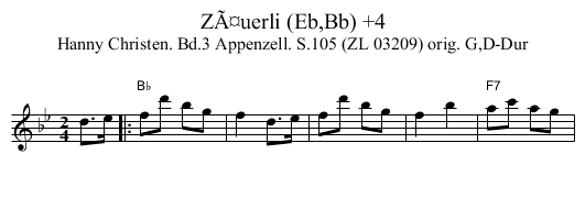 ZÃ¤uerli (Eb,Bb) +4 - staff notation
