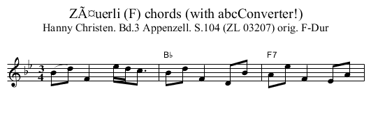 ZÃ¤uerli (F) chords (with abcConverter!) - staff notation
