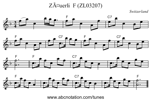 ZÃ¤uerli  F (ZL03207) - staff notation