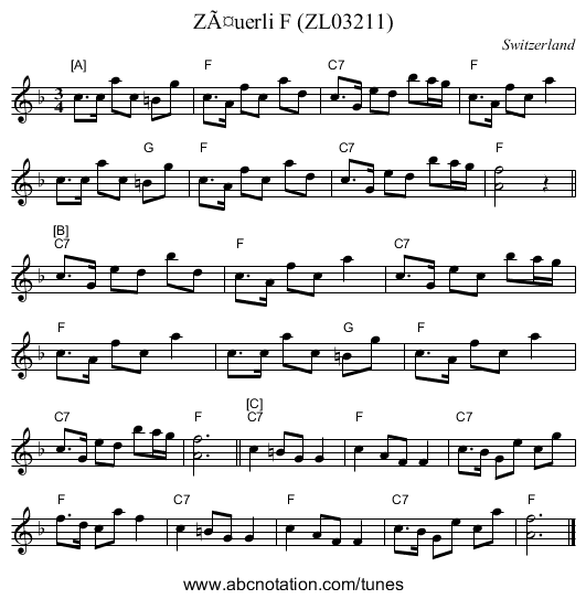 ZÃ¤uerli F (ZL03211) - staff notation