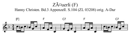 ZÃ¤uerli (F) - staff notation