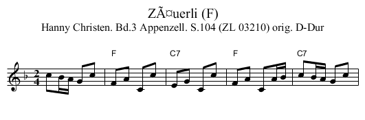 ZÃ¤uerli (F) - staff notation