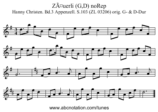ZÃ¤uerli (G,D) noRep - staff notation
