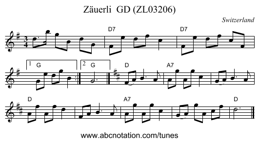 Zäuerli  GD (ZL03206) - staff notation