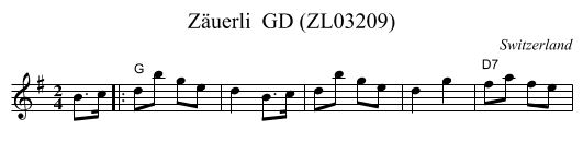Zäuerli  GD (ZL03209) - staff notation