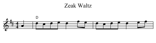 Zeak Waltz - staff notation