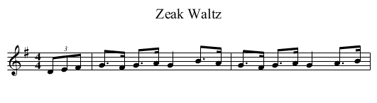Zeak Waltz - staff notation