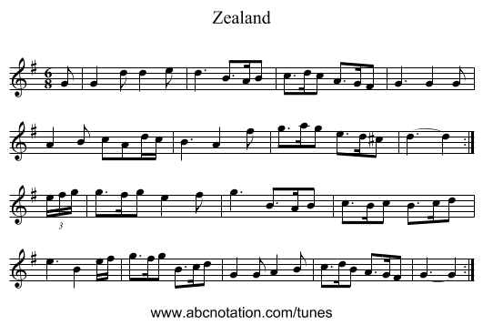 Zealand - staff notation