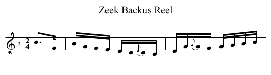 Zeek Backus Reel - staff notation
