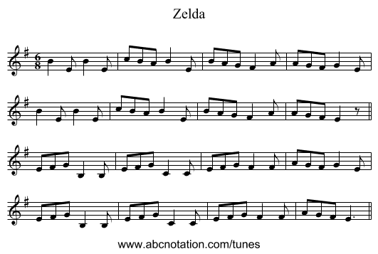 Zelda - staff notation