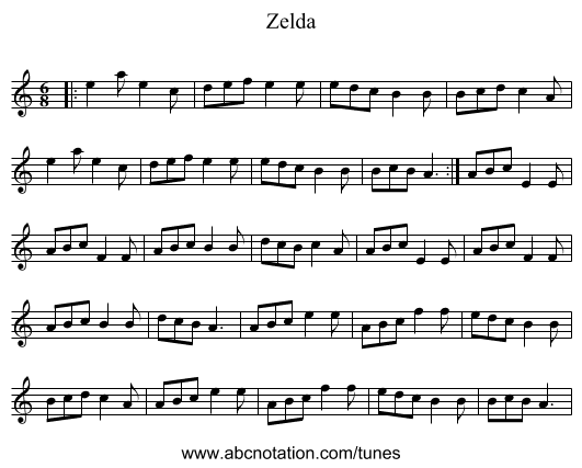 Zelda - staff notation