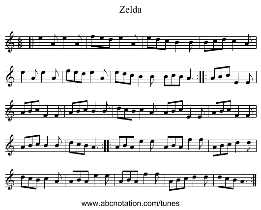 Zelda - staff notation