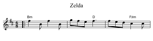 Zelda - staff notation