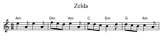 Zelda - staff notation