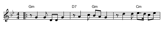 Zemer Lach [Gm] - staff notation