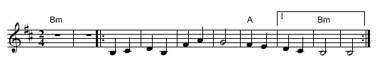 Zemplin - staff notation