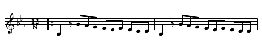 Zensko Kresteno - staff notation