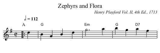 Zephyrs and Flora - staff notation