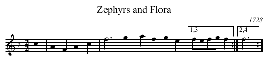 Zephyrs and Flora - staff notation