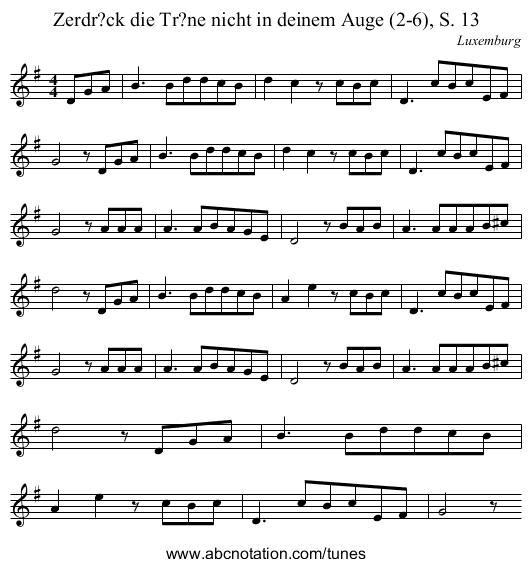 Zerdr?ck die Tr?ne nicht in deinem Auge (2-6), S. 13 - staff notation