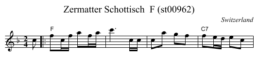 Zermatter Schottisch  F (st00962) - staff notation