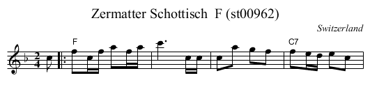 Zermatter Schottisch  F (st00962) - staff notation