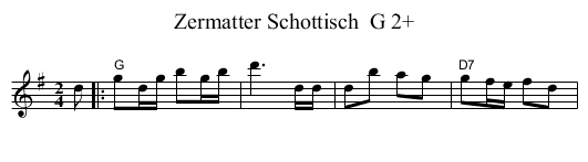 Zermatter Schottisch  G 2+ - staff notation