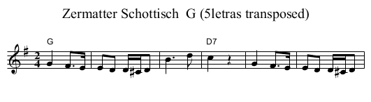Zermatter Schottisch  G (5letras transposed) - staff notation
