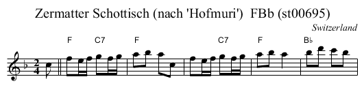 Zermatter Schottisch (nach 'Hofmuri')  FBb (st00695) - staff notation