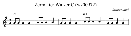 Zermatter Walzer C (wz00972) - staff notation