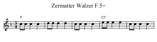 Zermatter Walzer F 5+ - staff notation