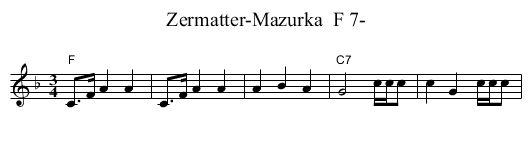 Zermatter-Mazurka  F 7- - staff notation