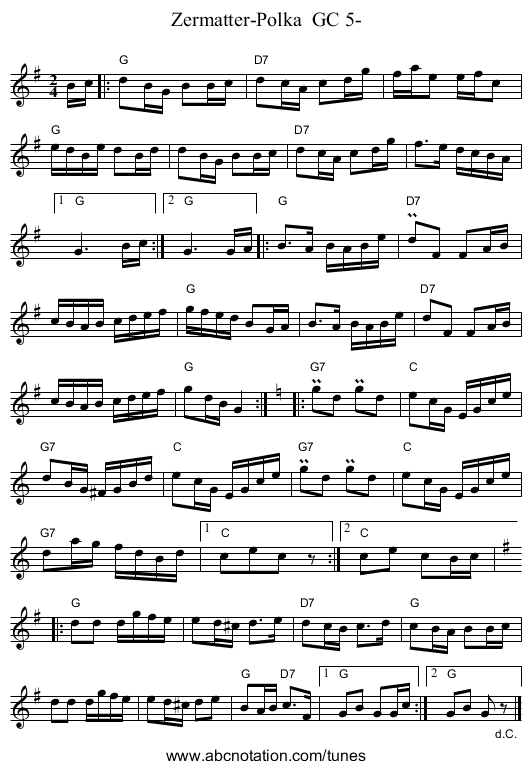 Zermatter-Polka GC 5- - staff notation