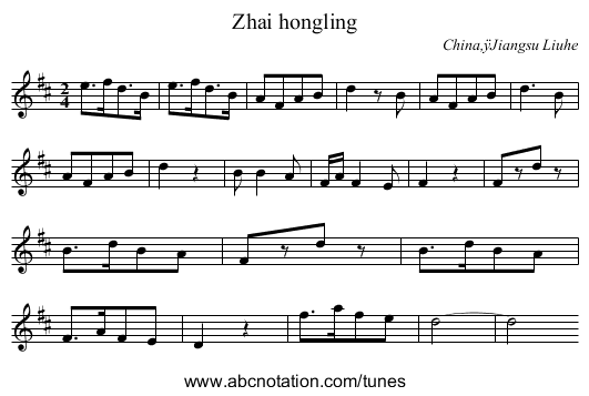 Zhai hongling - staff notation