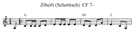 Ziberli (Schottisch)  CF 7- - staff notation