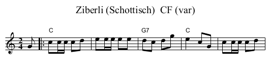 Ziberli (Schottisch)  CF (var) - staff notation