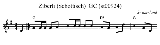 Ziberli (Schottisch)  GC (st00924) - staff notation