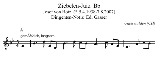 Ziebelen-Juiz  Bb - staff notation